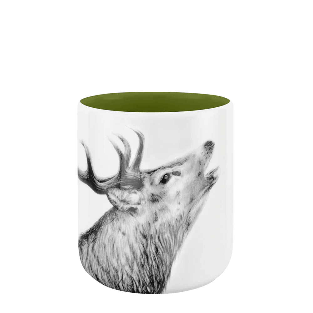 Porcelain mug ❤️ HALALI & Co. ❧ Elk, Fir green